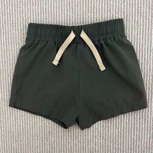 Kids Olive Green Cadets Shorts with Drawstring 3/4